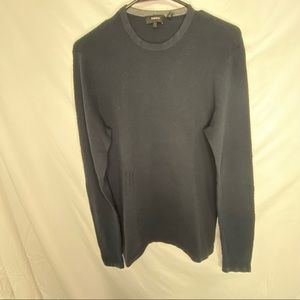 Theory Large Navy Blue sweater with waffle detail.